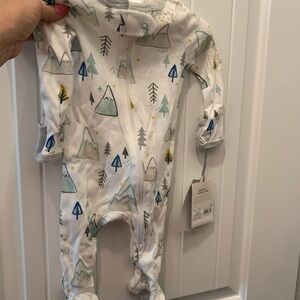 Cloud Island White and Blue Footies One Piece